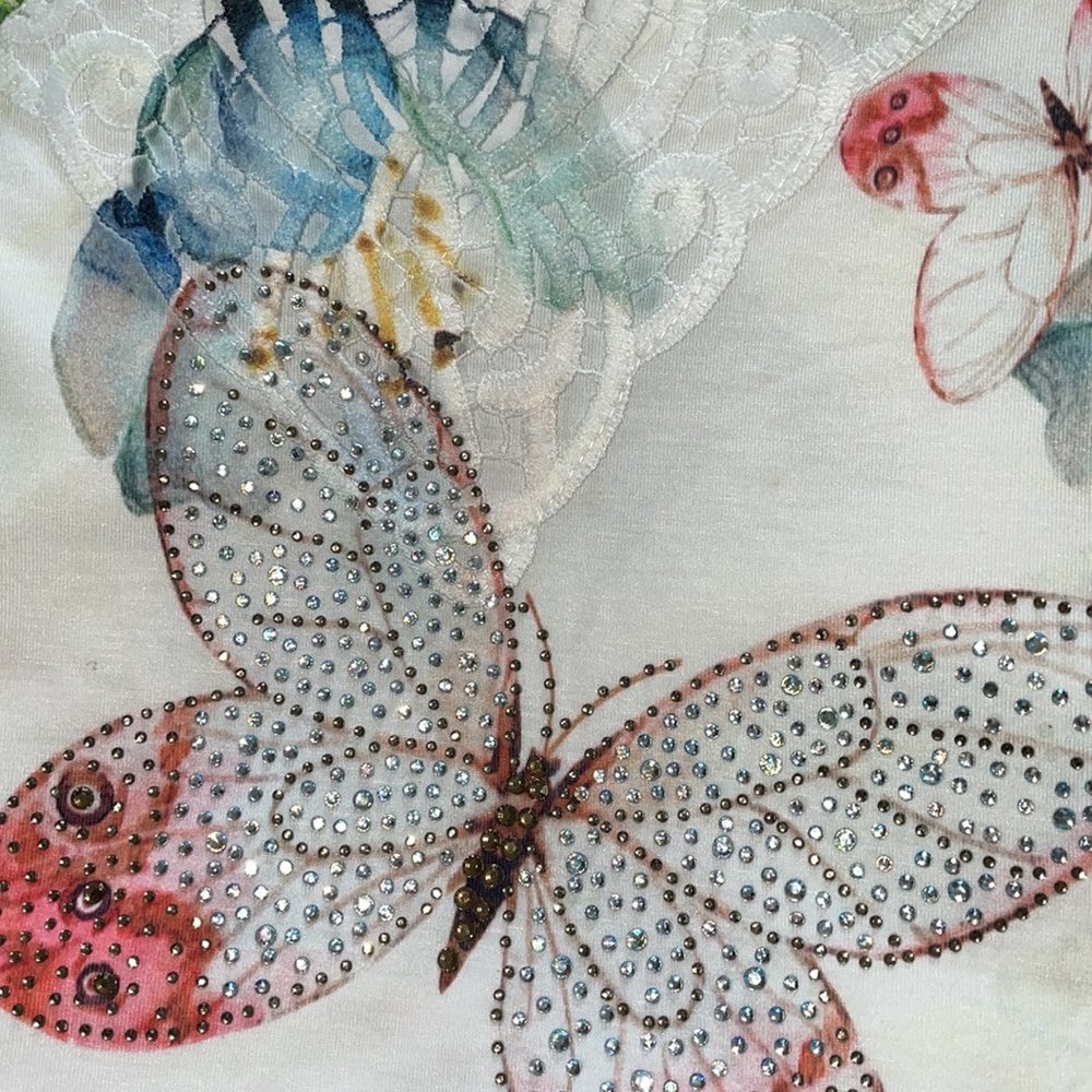 Ameri Mode Rhinestone Butterfly Long Sleeve Dress… - image 4